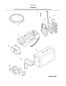Ice Maker parts for Kenmore Refrigerator 253.70443413 (25370443413, 253 70443413) from AppliancePartsPros.com