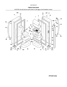 Fresh Food Door parts for Kenmore Refrigerator 253.70443413 (25370443413, 253 70443413) from AppliancePartsPros.com