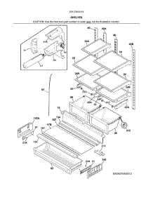 Shelves parts for Kenmore Refrigerator 253.70443414 (25370443414, 253 70443414) from AppliancePartsPros.com