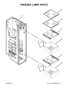 Freezer Liner Parts parts for Kenmore Refrigerator 106.51762510 (10651762510, 106 51762510) from AppliancePartsPros.com