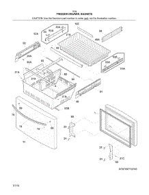 Freezer Drawer, Baskets parts for Kenmore Refrigerator 253.70342413 (25370342413, 253 70342413) from AppliancePartsPros.com