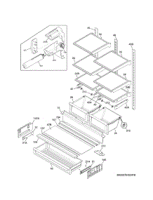 Shelves parts for Kenmore Refrigerator 253.70423411 (25370423411, 253 70423411) from AppliancePartsPros.com