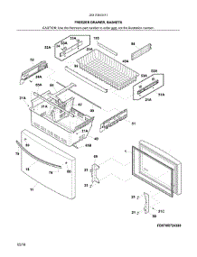 Freezer Drawer, Baskets parts for Kenmore Refrigerator 253.70443411 (25370443411, 253 70443411) from AppliancePartsPros.com