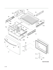 Freezer Drawer, Baskets parts for Kenmore Refrigerator 253.70343411 (25370343411, 253 70343411) from AppliancePartsPros.com