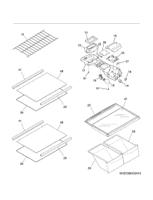 Shelves parts for Kenmore Refrigerator 253.60409411 (25360409411, 253 60409411) from AppliancePartsPros.com
