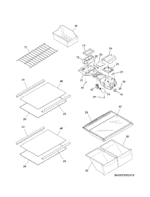 Shelves parts for Kenmore Refrigerator 253.70302411 (25370302411, 253 70302411) from AppliancePartsPros.com