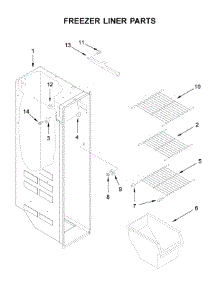 Freezer Liner Parts parts for Kenmore Refrigerator 106.51722410 (10651722410, 106 51722410) from AppliancePartsPros.com