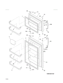 Doors parts for Kenmore Refrigerator 253.6888301E (2536888301E, 253 6888301E) from AppliancePartsPros.com