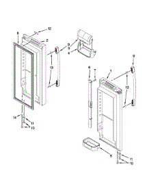 Refrigerator Door Parts parts for Kenmore Refrigerator 596.79419410 (59679419410, 596 79419410) from AppliancePartsPros.com