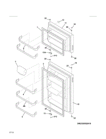 Doors parts for Kenmore Refrigerator 253.60022410 (25360022410, 253 60022410) from AppliancePartsPros.com