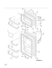 Doors parts for Kenmore Refrigerator 253.6155201A (2536155201A, 253 6155201A) from AppliancePartsPros.com