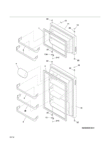 Doors parts for Kenmore Refrigerator 253.6181201D (2536181201D, 253 6181201D) from AppliancePartsPros.com