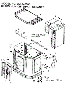 Air Cleaner parts for Kenmore Humidifier 758.742600 (758742600, 758 742600) from AppliancePartsPros.com