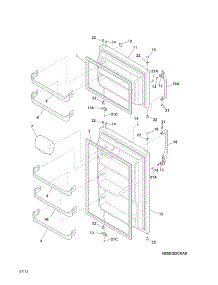 Doors parts for Kenmore Refrigerator 253.6321201A (2536321201A, 253 6321201A) from AppliancePartsPros.com