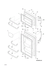Doors parts for Kenmore Refrigerator 253.6154201B (2536154201B, 253 6154201B) from AppliancePartsPros.com