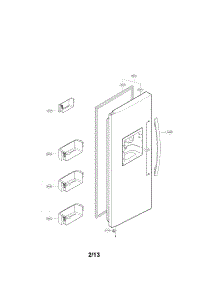 Freezer Door Parts parts for Kenmore Refrigerator 795.51319014 (79551319014, 795 51319014) from AppliancePartsPros.com