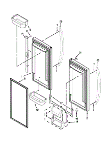 Refrigerator Door parts for Kenmore Refrigerator 596.72003016 (59672003016, 596 72003016) from AppliancePartsPros.com