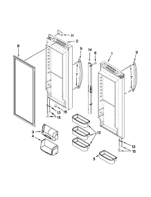 Refrigerator Door parts for Kenmore Refrigerator 596.72013017 (59672013017, 596 72013017) from AppliancePartsPros.com