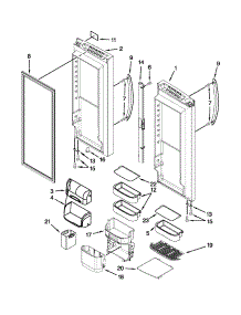 Refrigerator Door parts for Kenmore Refrigerator 596.79532018 (59679532018, 596 79532018) from AppliancePartsPros.com