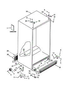Cabinet Parts parts for Kenmore Refrigerator 106.41152210 (10641152210, 106 41152210) from AppliancePartsPros.com