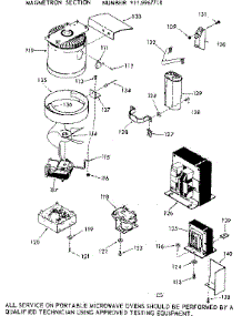 Magnetron Section parts for Kenmore Microwave 911.9967710 (9119967710, 911 9967710) from AppliancePartsPros.com