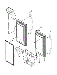 Refrigerator Door parts for Kenmore Refrigerator 596.72002015 (59672002015, 596 72002015) from AppliancePartsPros.com