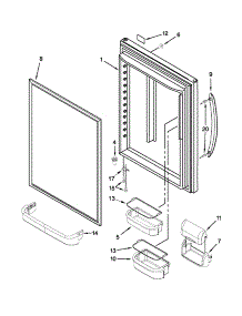 Refrigerator Door parts for Kenmore Refrigerator 596.69979013 (59669979013, 596 69979013) from AppliancePartsPros.com