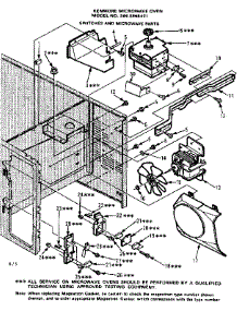 Switches And Microwave Parts parts for Kenmore Microwave 566.8868421 (5668868421, 566 8868421) from AppliancePartsPros.com
