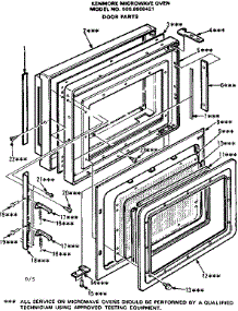Door Parts parts for Kenmore Microwave 566.8868421 (5668868421, 566 8868421) from AppliancePartsPros.com
