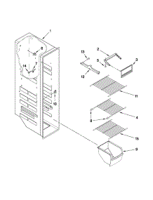 Freezer Liner Parts parts for Kenmore Refrigerator 106.50343011 (10650343011, 106 50343011) from AppliancePartsPros.com