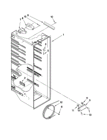 Refrigerator Liner Parts parts for Kenmore Refrigerator 106.50343011 (10650343011, 106 50343011) from AppliancePartsPros.com