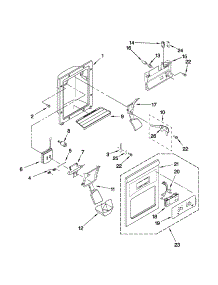Dispenser Front Parts parts for Kenmore Refrigerator 106.50343011 (10650343011, 106 50343011) from AppliancePartsPros.com