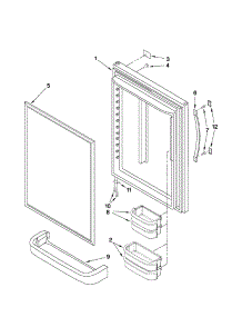 Refrigerator Door Parts parts for Kenmore Refrigerator 596.69912012 (59669912012, 596 69912012) from AppliancePartsPros.com
