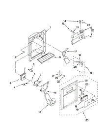 Dispenser Front Parts parts for Kenmore Refrigerator 106.51103111 (10651103111, 106 51103111) from AppliancePartsPros.com