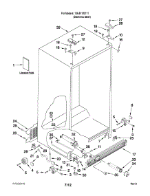 Cabinet Parts parts for Kenmore Refrigerator 106.51103111 (10651103111, 106 51103111) from AppliancePartsPros.com