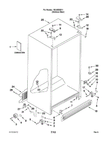 Cabinet Parts parts for Kenmore Refrigerator 106.40263011 (10640263011, 106 40263011) from AppliancePartsPros.com