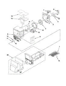 Motor And Ice Container Parts parts for Kenmore Refrigerator 596.79543016 (59679543016, 596 79543016) from AppliancePartsPros.com