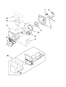Motor And Ice Container Parts parts for Kenmore Refrigerator 596.79243013 (59679243013, 596 79243013) from AppliancePartsPros.com