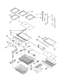 Shelf Parts parts for Kenmore Refrigerator 596.69982012 (59669982012, 596 69982012) from AppliancePartsPros.com