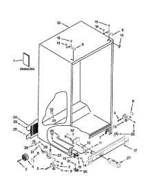 Cabinet Parts parts for Kenmore Refrigerator 106.51123210 (10651123210, 106 51123210) from AppliancePartsPros.com