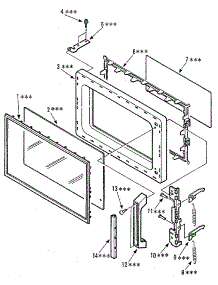 Door parts for Kenmore Microwave 565.8972180 (5658972180, 565 8972180) from AppliancePartsPros.com