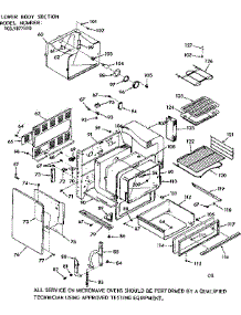 Lower Body Section parts for Kenmore Microwave 103.9877810 (1039877810, 103 9877810) from AppliancePartsPros.com