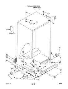 Cabinet Parts parts for Kenmore Refrigerator 106.51113210 (10651113210, 106 51113210) from AppliancePartsPros.com