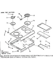 Main Top Section parts for Kenmore Microwave 103.9877812 (1039877812, 103 9877812) from AppliancePartsPros.com
