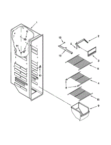 Freezer Liner Parts parts for Kenmore Refrigerator 106.50212011 (10650212011, 106 50212011) from AppliancePartsPros.com