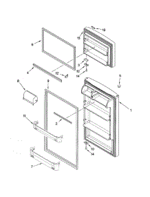 Door parts for Kenmore Refrigerator 106.60932901 (10660932901, 106 60932901) from AppliancePartsPros.com