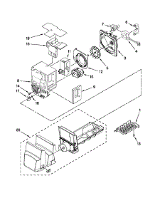 Motor And Ice Container Parts parts for Kenmore Refrigerator 596.79543015 (59679543015, 596 79543015) from AppliancePartsPros.com