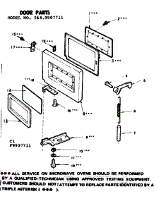 Door Parts parts for Kenmore Microwave 564.9907711 (5649907711, 564 9907711) from AppliancePartsPros.com