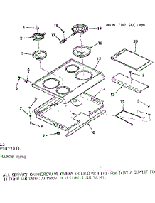 Main Top Section parts for Kenmore Microwave 103.9877811 (1039877811, 103 9877811) from AppliancePartsPros.com