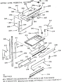 Upper Oven Pedestal Section parts for Kenmore Microwave 103.9877811 (1039877811, 103 9877811) from AppliancePartsPros.com